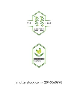 Eucalyptus leaves logo vector template design illustration