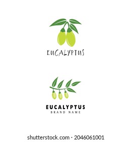 Eucalyptus leaves logo vector template design illustration