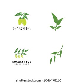 Eucalyptus deja logotipo vectorial plantilla de diseño