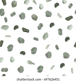 Eucalyptus leaves seamless pattern. Hand drawn vector illustration. Wrapping paper.