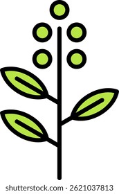 Eucalyptus Line Filled Vector Icon Design