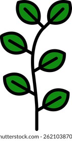 Eucalyptus Line Filled Vector Icon Design