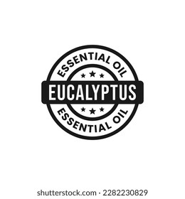 Eucalyptus Oil Label or Eucalyptus Essential Oil Label Vector Isolated in Flat Style. Best Eucalyptus Essential Oil Label for product design element. Simple Eucalyptus Oil Label for product packaging 