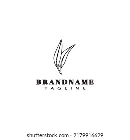 eucalyptus plant logo cartoon icon design template black modern isolated vector illustration