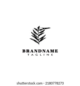 eucalyptus plant logo cartoon icon design template black modern isolated vector illustration
