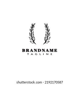 eucalyptus plant logo cartoon icon design template black modern isolated vector illustration