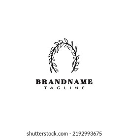 eucalyptus plant logo cartoon icon design template black modern isolated vector illustration