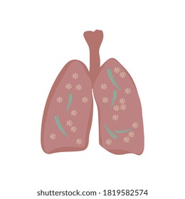 Eucalyptus plant for the treatment and prevention of the human respiratory system. Human lungs are isolated.