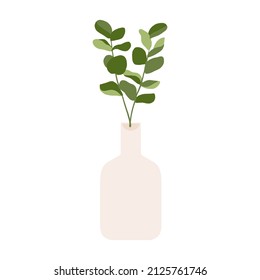 eucalyptus plant in vase illustration