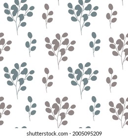 Eucalyptus seamless pattern. Good for banner, poster, flyer, greeting card, web design, print design. Vector illustration.