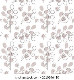 Eucalyptus seamless pattern. Good for banner, poster, flyer, greeting card, web design, print design. Vector illustration.