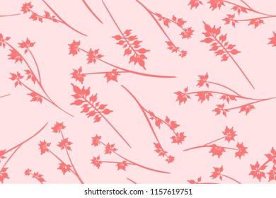 Eucalyptus Seamless Pattern. Summer Background in Pastel Color Design. Vector Branches with Leaves. Beautiful Floral Elements. Tropical Palm. Eucalyptus Seamless Pattern for Fabric, Wrapping, Print.
