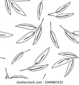 Eucalyptus seamless vector pattern. Cosmetics and medical plant. hand drawn