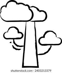 Eucalyptus tree hand drawn vector illustration