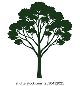 Arte de ilustração vetorial da silhueta da árvore do eucalipto