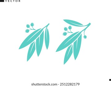 Vector de eucalipto. Rama aislada