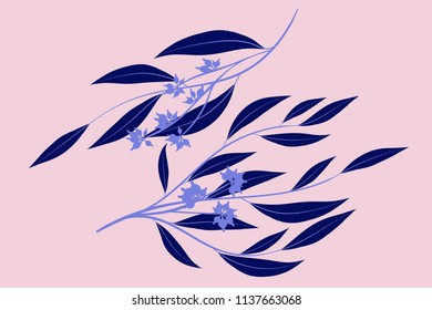 Eucalyptus Vector. Decorative Vector Leaves and Branches. Elegant Foliage. Beautiful Floral Element for Wedding Design. Tropical Plants. Eucalyptus Vector for Card, Invitation, Pattern, Print, Wreath.