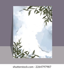 eucalyptus watercolor illustration for card design element