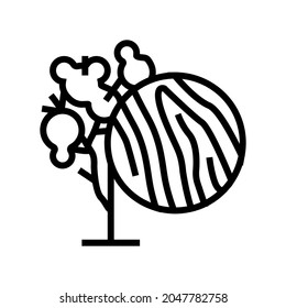 eucalyptus wood line icon vector. eucalyptus wood sign. isolated contour symbol black illustration