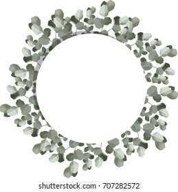 Eucalyptus wreath hand drawn frame for your beautiful design. Wedding invitation element. Vector.