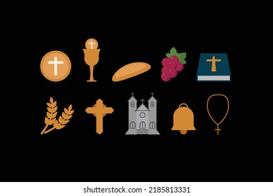 diseño de dibujos animados de eucaristía vector ilustración aislada moderna plana