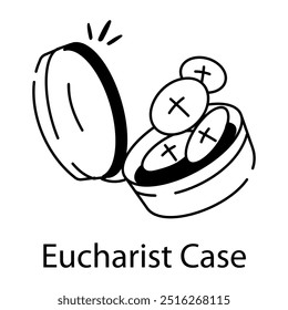 Eucharist case icon in sketchy style 