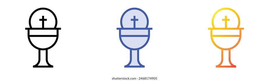 Eucharist icon. Linear, Blue Fill and Gradient Style Design Isolated On White Background