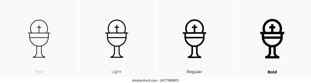 Eucharist icon. Thin, Light Regular And Bold style design isolated on white background