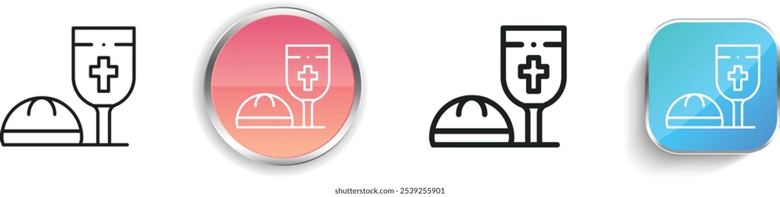 Eucharist icon. Thin Linear, Regular and Button Style Design Isolated On White Background