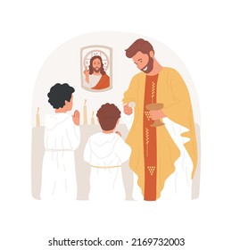 The Eucharist isolated cartoon vector illustration. Kids going to their first Eucharist holy communion, religious spirit, Catholic observances, sacrament in the church vector cartoon.