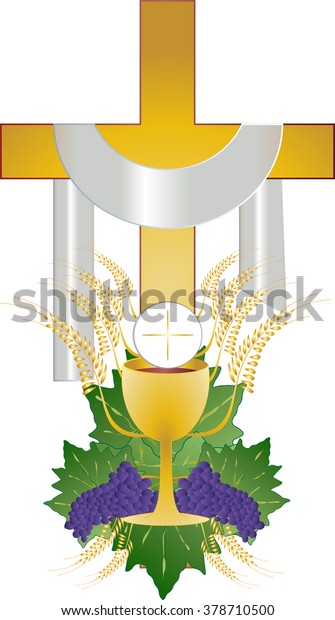 Eucharist Symbol Bread Wine Chalice Host Stock Vector (Royalty Free ...