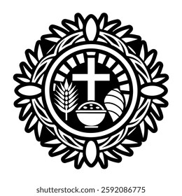 Eucharistic bread icon in glyph style