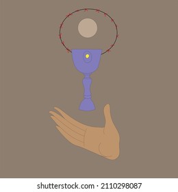 The Eucharistic Chalice with hand