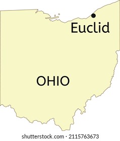 Euclid city location on Ohio map