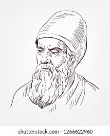 Euclid famous vector sketch portrait