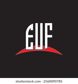 EUF letter logo design with white background in illustrator, vector logo modern alphabet font