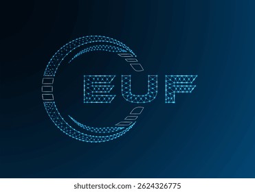 Diseño de Vector de logotipo de letra polivinílica baja EUF. Diseño de logotipo de poliéster inferior de EUF. Logotipo de poliéster bajo.