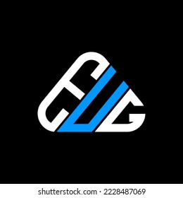 Diseño creativo del logotipo de la letra EUG con gráfico vectorial, logotipo sencillo y moderno de EUG en forma de triángulo redondo.