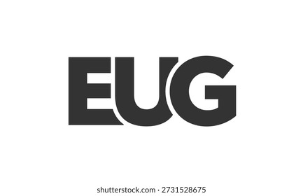 EUG logo design template with strong and modern bold text. Initial based vector logotype featuring simple and minimal typography. Trendy company identity ideal for businesses brand presence.