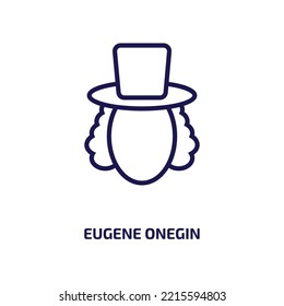 eugene onegin icon from education collection. Thin linear eugene onegin, literature, bookshelf outline icon isolated on white background. Line vector eugene onegin sign, symbol for web and mobile