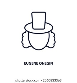 eugene onegin outline icon.  Thin line icon from education collection. Editable vector isolated on white background
