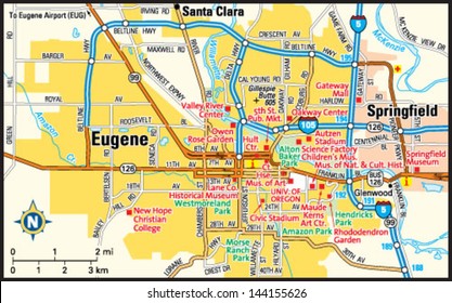 Eugene, Oregon Area Map