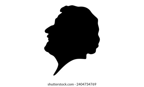 Eugene Sue, schwarz, einzelne Silhouette