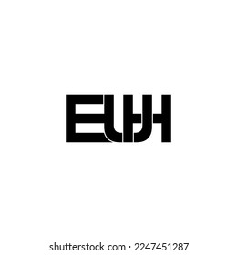 euh lettering initial monogram logo design