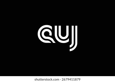 EUJ Creative Unique Modern Letter Logo Design. Elegant Monogram Logo Design with Decorative Elements and Typography