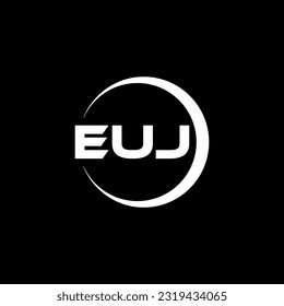 EUJ letter logo design in illustration. Vector logo, calligraphy designs for logo, Poster, Invitation, etc.