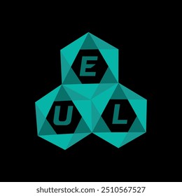 Logotipo de letra minimalista creativa de EUL. Diseño único del logotipo de la letra del alfabeto de las iniciales del Vector de EUL
