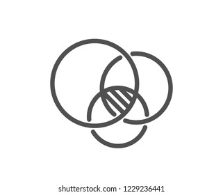 Euler diagram line icon. Eulerian circles sign. Relationships chart symbol. Quality design flat app element. Editable stroke Euler diagram icon. Vector