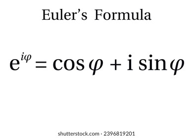 Euler's Formula on the white background. Education. Science. Vector illustration.