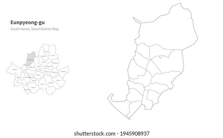 Eunpyeong-gu Map. Seoul District Map Vector.